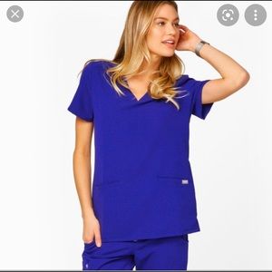 Figs deep royal blue top womens xxs